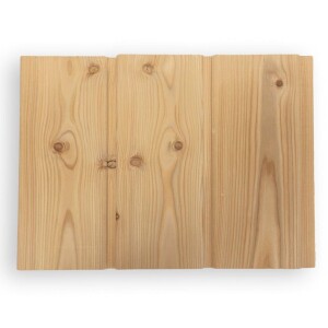 20 x 146 mm Kanad. Lärche Profilholz KOMBI, eins. Fasebrett (Deckbreite: 136 mm), eins. Rundprofil, gehobelt, VE 4/140 Stück AB nachsort., techn. getr., Hf. ca. 16 % +-2, Längen: 366-488 & 518 cm