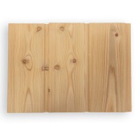 20 x 146 mm Kanad. Lärche Profilholz KOMBI, eins. Fasebrett (Deckbreite: 136 mm), eins. Rundprofil, gehobelt, VE 4/140 Stück AB nachsort., techn. getr., Hf. ca. 16 % +-2, Längen: 366-488 & 518 cm