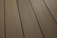 20 x 146 mm VIVADECK® BPC Woodgrain-Terrassendielen VDN02, Braun-Beige Massiv-Profil, Kombi-Profil eins. strukturgeprägt-eins. Glatt mit seitlicher Clip-Nut für VD022 & T3601, Längen: 295 cm (2 - 3 LZ Tage ab Lager Lübbecke)