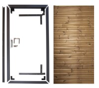 100 x 180 cm Nordstrand Torrahmen-Set, anthrazit Set bestehend aus: 1x Torrahmen anthrazit (4-teilig inkl. Winkel) 2x Winkelband 1x Drückergarnitur & Schloß 1x Anschlag 1x Schraubensatz 1x Klapse 1x Torfüllung TMT Kiefer Duo Art.- Nr.: NST65