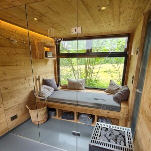 19 x 196 mm Espe Sauna Antik-Paneel N&F, rustikal, gehackt & gebürstet, Thermisch modifizierte Fichte 10 mm Feder, Lamellen verleimt (Bund: 4 St. / Längen nach Verfügbarkeit: 420-450-480-540 cm)