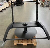 Das Waldsofa / Drehliege mit Kippfunktion, Auflage aus Accoya Latten gehobelt, 2 Untergestelle aus 5 mm Stahl + Beschichtung / Oberfläche Grundiert / Pulverbeschichtet - DB 703 Anthrazit, incl. 2 Ablagedielen, Format ca.: B 148 cm x H 120 cm x T 150 cm