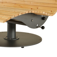 Das Waldsofa / Drehliege mit Kippfunktion, Auflage aus Accoya Latten gehobelt, 2 Untergestelle aus 5 mm Stahl + Beschichtung / Oberfläche Grundiert / Pulverbeschichtet - DB 703 Anthrazit, incl. 2 Ablagedielen, Format ca.: B 148 cm x H 120 cm x T 150 cm