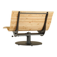 Das Waldsofa / Drehliege mit Kippfunktion, Auflage aus Accoya Latten gehobelt, 2 Untergestelle aus 5 mm Stahl / Oberfläche Grundiert / Pulverbeschichtet - DB 703 Anthrazit, Format ca.: B 148 cm x H 120 cm x T 150 cm