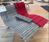 Waldsofa-Ablage (Accoya Latten) Gestelle aus Stahl, Passend zur Liege mit Kreisen, Oberfläche Grundiert + Pulverbeschichtet - DB 703 Anthrazit, Gewicht: ca. 5 Kg, Abmessung: ca. 86 x 22 x 17 cm LxBxH