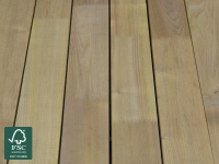 23 x 118 mm Robinie Terrassendiele bombiert, seitlich genutet, keilgezinkt ungedämpft, DK 1-2, technisch getr. a. 13-15%, fein geriffelt,  Länge: 300, 400 & 500 cm (Eingabe bei Bestellung / Menge = Lfm.) - Abverkauf