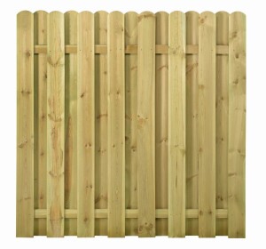 16 x 145 x 1800 cm Zaun-Staketen mit Rundkopf Nadelholz, Kesseldruckimprägniert grün allseitig gehobelt