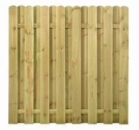 16 x 145 x 1800 cm Zaun-Staketen mit Rundkopf Nadelholz, Kesseldruckimprägniert grün allseitig gehobelt