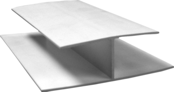 H-Profile Weiß mit 17 mm Aufnahme Weiß, 600 cm Lang