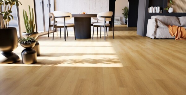 5,5 x 228 x 1524 mm Designboden XL Landhausdiele Rigid-Comfort "Gonda" incl. Trittschall, 0,55 mm Nutzschicht, AngleAngle, Synchronprägung, Microfase, Pak. 8 St. / 2,78 qm (Gewicht: 24,46 kg/Pak.), Palette: 122,144 qm, Art.-Nr.: DB21023