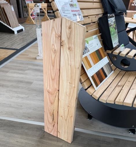 Rückenlehne Hocker Plön Lärche/Douglasie 110 x 35 x 10 cm, alles rustikal geh. Wir empfehlen zusätzlich Holzschutz & Aceton gegen Harzaustritt, Gewicht: 8,25 kg, Art.-Nr.: 84007006 / JO