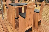 Rückenlehne Hocker Plön Lärche/Douglasie 110 x 35 x 10 cm, alles rustikal geh. Wir empfehlen zusätzlich Holzschutz & Aceton gegen Harzaustritt, Gewicht: 8,25 kg, Art.-Nr.: 84007006 / JO