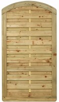 100 x 180/ 160 cm Bogen-Dichtzaun Tor Pellworm Nadelholz KDI grün, Rahmen 45 x 70 mm glatt gehobelt, Lamellen ca. 9 x 95 mm, V2A - verschraubt, geriffelt, OHNE Beschlag, Schloß & Einbauvorbereitung für Einsteckschloß
