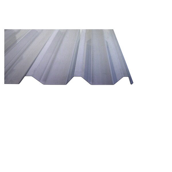 Lichtplatten aus PVC 207/35, für Stahltrapezplatten ca. 1,5 mm glasklarhohe Lichtdurchlässigkeit, schwer entflammbar (B1 nach DIN 4102),  Art.-Nr.: T&J-61175