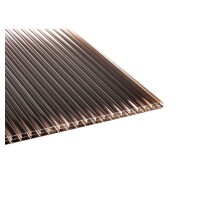 Polyclear-Polycarbonat S3P , 980 x 7000 mm, bronze, 16 mm gute Wärmedämmung, geringes Flächengewicht,  Art.-Nr.: T&J-70470