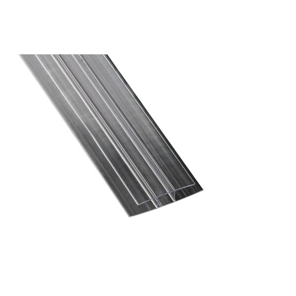 Polycarbonat H-Profil 6000 mm, für 16 mm, glasklar , ,  Art.-Nr.: T&J-76422