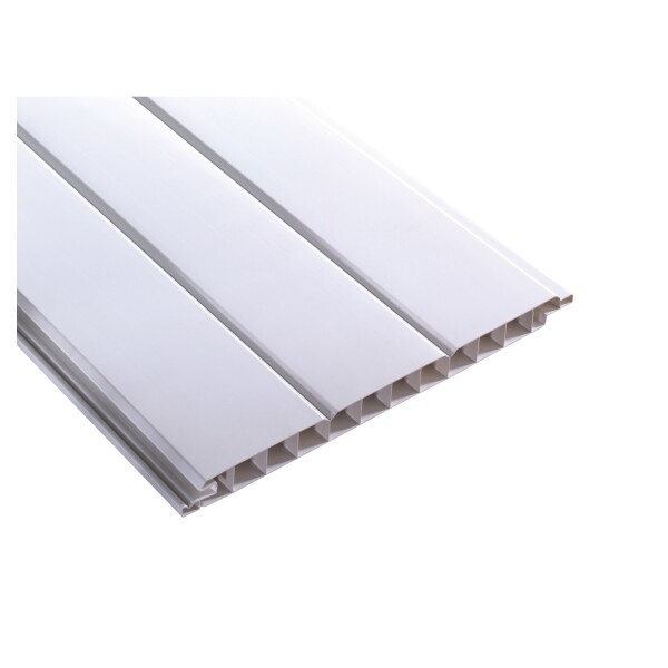 VP250 3-Brettoptik , PVC-Verkleidungspaneel 17 mm  250 x 3000 mm, WEIßUV-Beständig, unverrottbar,  Art.-Nr.: T&J-80755