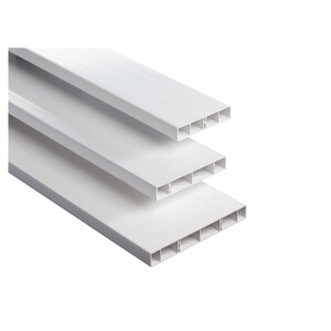 Hohlkammerbrett 120 x 25 mm, weiß, PVC, 6000 mm...