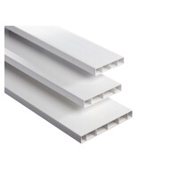 Hohlkammerbrett 200 x 25 mm, weiß, PVC, 6000 mm witterungsbeständig, formstabil,  Art.-Nr.: T&J-80834