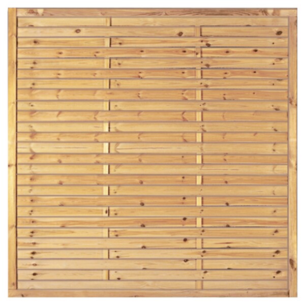 Lamellenzaun 180 x 180 cm, Rahmen 34/54 mm, kdi grün wetterfest imprägniertes Holz, starker Rahmen 34 x 54 mm,  Art.-Nr.: T&J-10001
