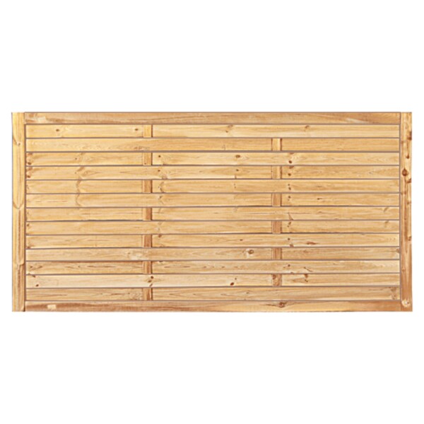 Lamellenzaun 180 x 90 cm, Rahmen 34/54 mm, kdi grün wetterfest imprägniertes Holz, starker Rahmen 34 x 54 mm,  Art.-Nr.: T&J-10005