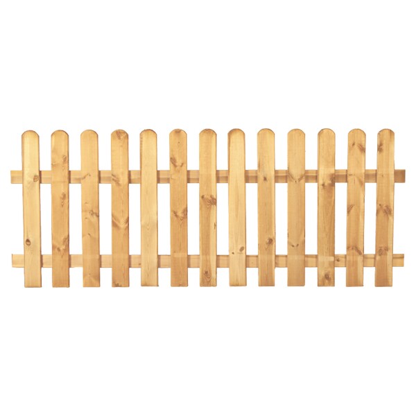 HEIKO-Gartenzaun gerade 200 x 80 cm, Latten 20/90 mm, glatt, kdi grün Riegel 25/70 mmwetterfest imprägniertes Holz, Zaunlatten 20 x 90 mm, gehobelt, Kopf gerundet,  Art.-Nr.: T&J-16003