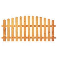 HEIKO-Gartenzaun Hochbogen 200 x 80/95cm, Latten 20/90 mm, glatt, kdi grün Riegel 25/70 mmwetterfest imprägniertes Holz, Zaunlatten 20 x 90 mm, gehobelt, Kopf gerundet,  Art.-Nr.: T&J-16006