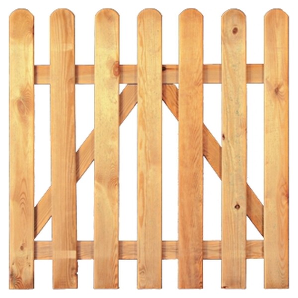 HEIKO-Gartentor gerade 100 x 80 cm, Latten 20/90 mm, glatt, kdi grün Riegel 25/70 mm, ohne Beschlagwetterfest imprägniertes Holz, Zaunlatten 20 x 90 mm, gehobelt, Kopf gerundet,  Art.-Nr.: T&J-16021