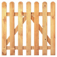 HEIKO-Gartentor gerade 100 x 80 cm, Latten 20/90 mm, glatt, kdi grün Riegel 25/70 mm, ohne Beschlagwetterfest imprägniertes Holz, Zaunlatten 20 x 90 mm, gehobelt, Kopf gerundet,  Art.-Nr.: T&J-16021