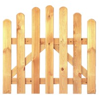 HEIKO-Gartentor Bogen 100 x 80/95 cm, Latten 20/90 mm, glatt, kdi grün Riegel 25/70 mm, ohne Beschlagwetterfest imprägniertes Holz, Zaunlatten 20 x 90 mm, gehobelt, Kopf gerundet,  Art.-Nr.: T&J-16024