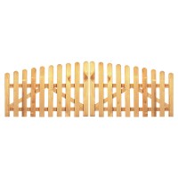 HEIKO-Gartentor Bogen 300 x 80/100 cm, Latten 20/90 mm, glatt, kdi grün Riegel 25/70 mm, ohne Beschlagwetterfest imprägniertes Holz, Zaunlatten 20 x 90 mm, gehobelt, Kopf gerundet,  Art.-Nr.: T&J-16030