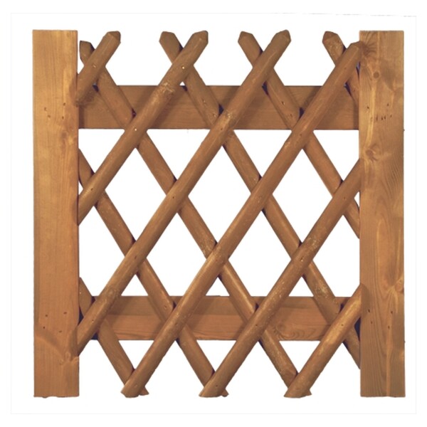 Jägerzaun Tor 100 x 100 cm, Latten 55 mm, kdi braun ohne Beschlag, ohne Pfostenwetterfest imprägniertes Holz, die Zaunlatten sind miteinander vernagelt,  Art.-Nr.: T&J-16922