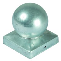 Pfostenabdeckung aus Metall 9 x 9 cm, Kugel Feuerverzinkt schützt die Stirnseiten von Holzpfosten, verlängert die Lebensdauer von Holzpfosten,  Art.-Nr.: T&J-17515