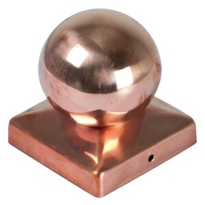 Pfostenabdeckung aus Metall 9 x 9 cm, Kugel Kupfer...