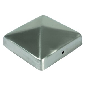 Pfostenabdeckung aus Metall 7 x 7 cm , Pyramide Edelstahl...