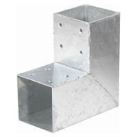 QUATRO-Steckverbinder, Ecke einfach, für 9 x 9 cm 20 x 20 x 9 cmaus verzinktem Metall, individuelle Gestaltungsmöglichkeiten,  Art.-Nr.: T&J-17540