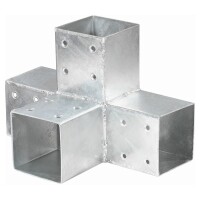 QUATRO-Steckverbinder, Mitte zweifach, für 9 x 9 cm 30,5 x 20 x 20 cmaus verzinktem Metall, individuelle Gestaltungsmöglichkeiten,  Art.-Nr.: T&J-17543