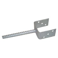 Bodenanker, leicht , feuerverzinkt, für Pfosten 9 x 9 cm stabiler Stahl, verzinkt, mit Riffelstahldolle zum einbetonieren,  Art.-Nr.: T&J-17605