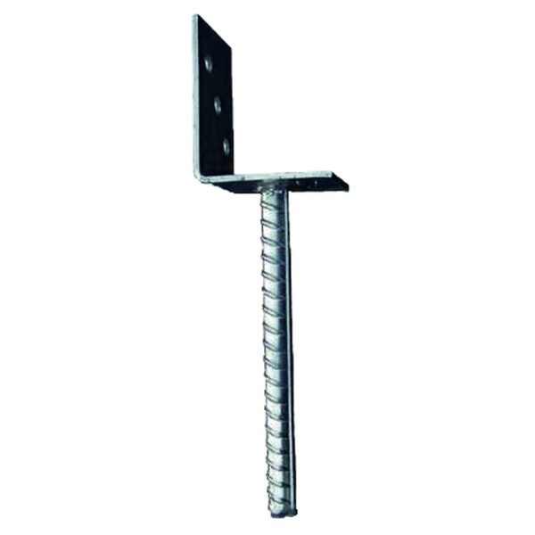 L-Pfostenträger mit Riffelstahldolle, feuerverzinkt, für Pfosten 9 x 9 cm stabiler Stahl, verzinkt, mit Riffelstahldolle zum einbetonieren,  Art.-Nr.: T&J-17606