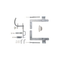 Beschlag f. Lamellen- & Maxi-Zauntor, verzinkt, katonverpackt stabiles Metall, verzinkt, Lieferung inkl. aller Zubehörteile und Schrauben,  Art.-Nr.: T&J-17620