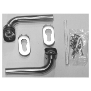 Drückergarnitur mit Ovalrosetten, Edelstahl,...