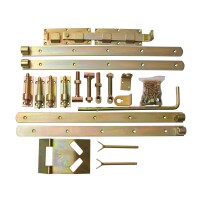 Doppeltor-Beschlag Premium, verzinkt, katonverpackt Überwurfbeschlag, für Torbreiten bis 3 mstabiles Metall, gelb verzinkt, im Karton verpackt, Lieferung inkl. aller Zubehörteile und Schrauben,  Art.-Nr.: T&J-17642