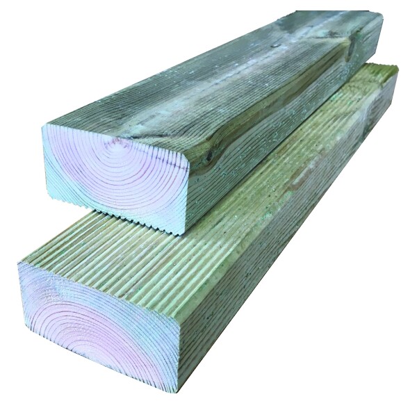 Konstruktionsholz, 45 x 90 x 3000 mm, kdi grün einseitig geriffeltwetterfest imprägniertes Holz, ideal als Unterkonstruktion,  Art.-Nr.: T&J-18012