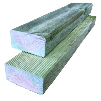 Konstruktionsholz, 45 x 90 x 4000 mm einseitig geriffeltwetterfest imprägniertes Holz, ideal als Unterkonstruktion,  Art.-Nr.: T&J-18112