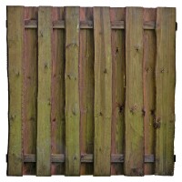 SEELAND-Serie kdi-braun, 180 x 180 cm, Bretter sägerau, ca. 16mm Riegel 30/80 mm, mit Baumkantewetterfest imprägniertes Holz, die Zaunbretter sind sägerau und können mit Rindenresten sein,  Art.-Nr.: T&J-19301