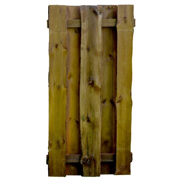 SEELAND-Serie kdi-braun, 90 x 180 cm, Bretter sägerau, ca. 16mm Riegel 30/80 mm, mit Baumkantewetterfest imprägniertes Holz, die Zaunbretter sind sägerau und können mit Rindenresten sein,  Art.-Nr.: T&J-19302