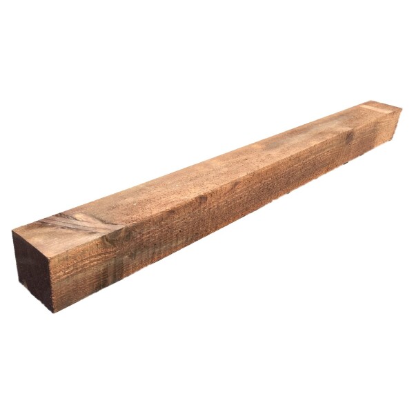 Pfosten kdi-braun sägerau, 9 x 9 x 110 cm für SEELAND-Seriewetterfest imprägniertes Holz, ideal zur Befestigung von Sichtschutz- und Vorgartenzäunen,  Art.-Nr.: T&J-19306