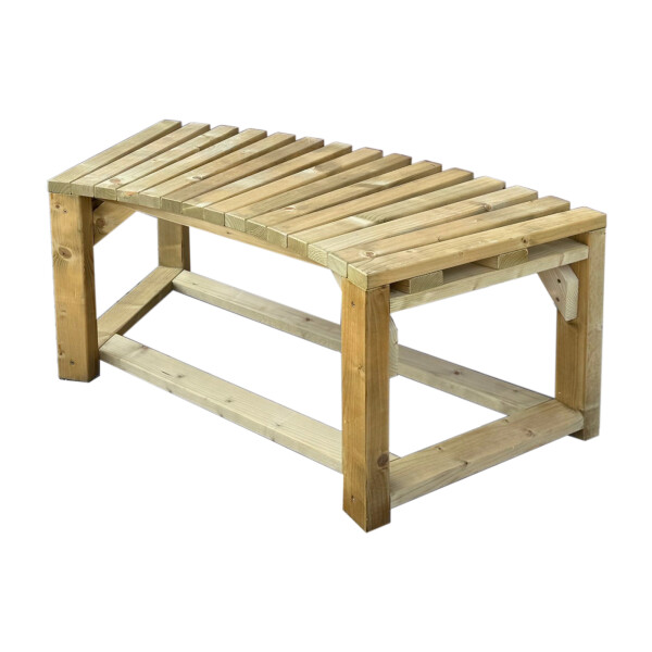 LUCAS Gartenbank, gerundet, 108/73 x 50 x 48 cm, Bausatz Kiefer/ Fichte, kdi grünDIY-Gartenbank aus Kiefer/Fichte – wetterfest imprägniert und ideal für Terrasse, Garten oder Feuerstelle. Natürlich stabil und pflegeleicht., Runde Form: 8 Bänke bilden eine