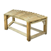 LUCAS Gartenbank, gerundet, 108/73 x 50 x 48 cm, Bausatz Kiefer/ Fichte, kdi grünDIY-Gartenbank aus Kiefer/Fichte – wetterfest imprägniert und ideal für Terrasse, Garten oder Feuerstelle. Natürlich stabil und pflegeleicht., Runde Form: 8 Bänke bilden eine