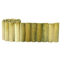 Rollis  250 x 30 cm, kdi-grün wetterfest imprägniertes Holz, Halbhölzer an zwei verzinkten Metalldrähten aneinandergeheftet,  Art.-Nr.: T&J-20003